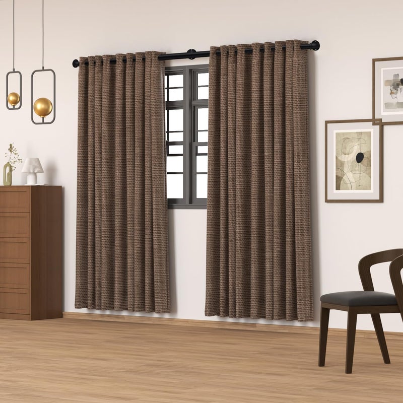 WORLD RODS Black Curtain Rods 18 to 45 Inch, Industrial Curtain Rods,Adjustable Length,1 in Diameter Pipe,Wall or Ceiling Mounted,for Bedroom and Living Room(Black 18” to 45”) - Image 4